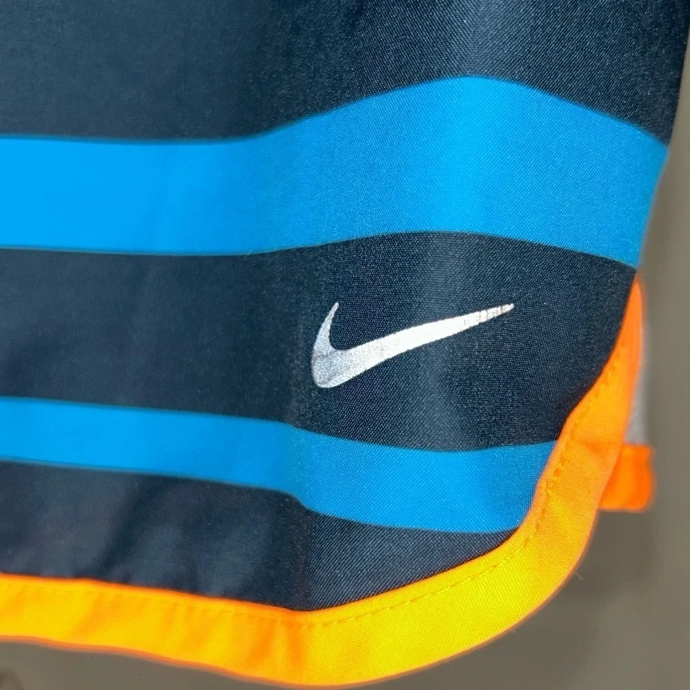 Nike Dri Fit Blue Orange Abstract Running Shorts Women’s Size Small Workout Walk